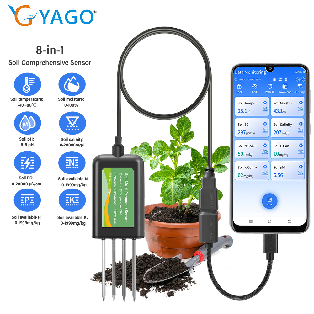 Precision Farming Smart Agriculture - Датчик почвы YAGO 8 в 1